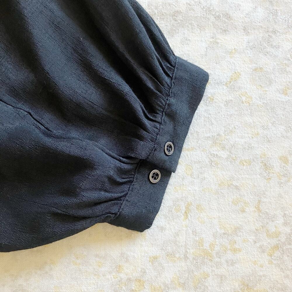 Anthropologie Akemi + Kin XS Top Black Balloon 3/4 Sleeves Square Neck Blouse - Picture 7 of 10